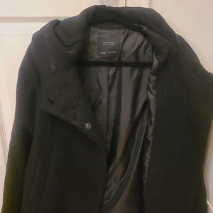 Zara short Peat Coat size Small Dark Blue/black